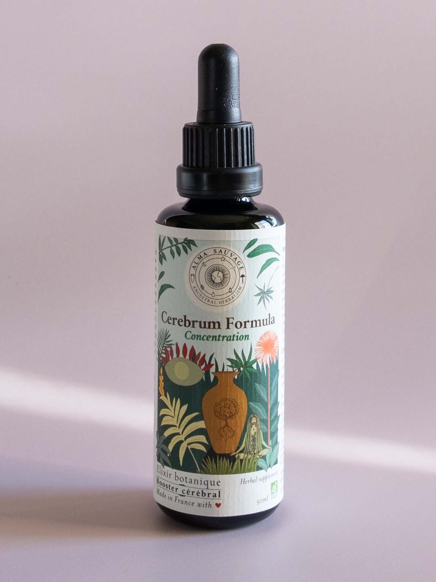 Booster cérébral Complément Alimentaire Concentration Elixir végétal cognitif Clarté mentale Mémoire Complexe Nootropique, gotu kola Centella asiatica brahmi Bacopa monnieri jiaogulan herbe de l'immortalité Gynostemma pentaphyllum tulsi basilic sacré Ocimum tenuiflorum sauge officinale Salvia officinalis sauge sclarée Salvia sclarea toronjil Mélisse Melissa officinalis