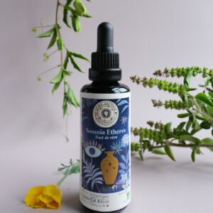 Elixir pour le sommeil et contre l'insomnie, pavot de Californie Eschscholzia californica passiflore Passiflora incarnata tulsi basilic sacré Ocimum tenuiflorum scutellaire Scutellaria lateriflora skullcap cedrón Aloysia citrodora verveine citronnelle toronjil Mélisse Melissa officinalis