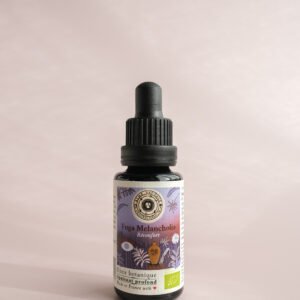 Fuga Melancholia 20ml anti-anxiété angoisse dépression, millepertuis Hypericum perforatum toronjil Mélisse Melissa officinalis curcuma Curcuma longa passiflore Passiflora incarnata cedrón verveine citronnelle Aloysia citrodora mao bo he cataire Nepeta cataria scutellaire skullcap Scutellaria lateriflora