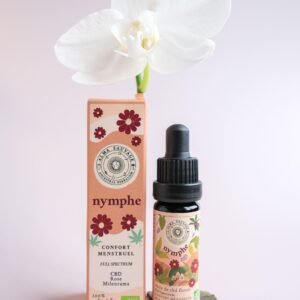 Huile de cbd bio française cycle menstruel douleurs de règles achillée millefeuille rose full spectrum spectre complet entourage naturelle Made In France