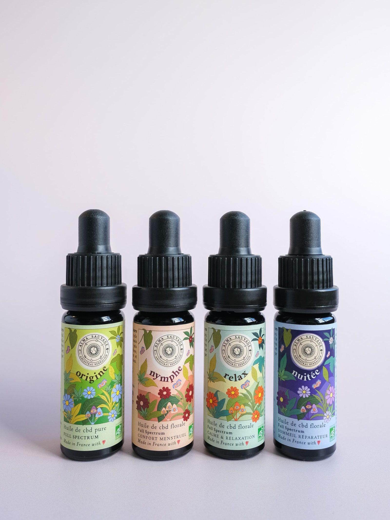 Huile de cbd bio française Relaxant Anti-douleur récupération musculaire Stress Détente Douleurs de règles cycle menstruel Nuit Sommeil Insomnie full spectrum spectre complet naturelle